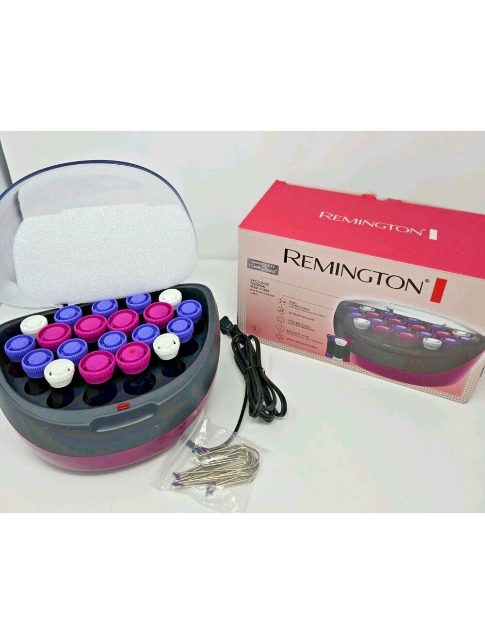 Remington Ionic Conditioning Hot Rollers Hair Setter 20 Rollers With J-Clips